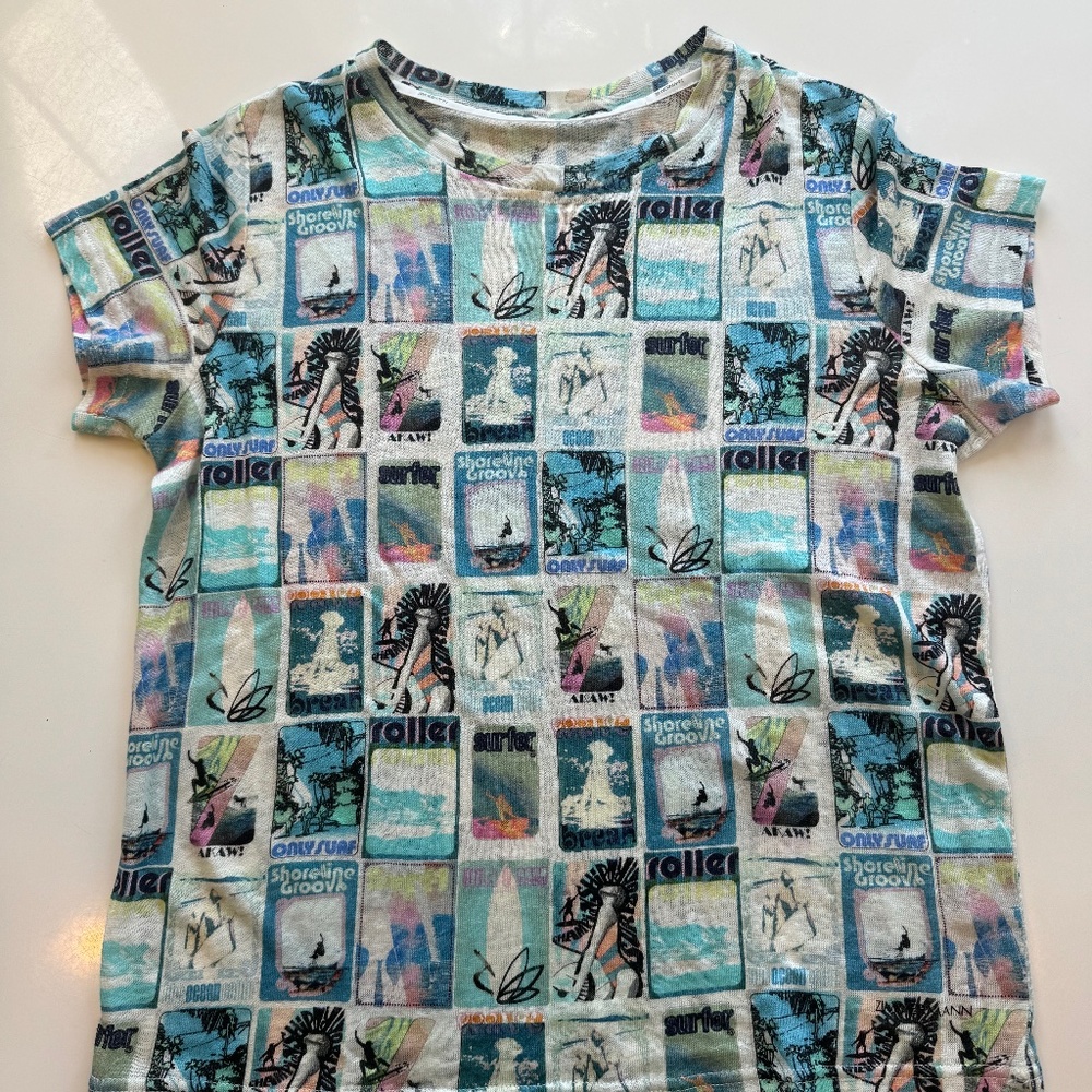 ZIMMERMANN Wavelength Surf Print Linen Tee